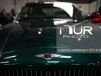 The Bentley logo is seen during the Tuning Show Expo in Krakow, Poland, on September 8, 2024. (