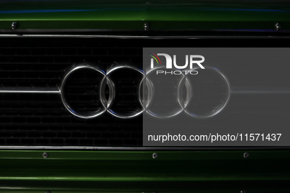 The Audi logo is seen during the Tuning Show Expo in Krakow, Poland, on September 8, 2024. 