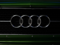 The Audi logo is seen during the Tuning Show Expo in Krakow, Poland, on September 8, 2024. (