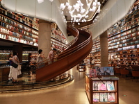 People visit TSUTAYA BOOKS in Xi'an, China, on September 13, 2024. On September 9, Xi'an TSUTAYA BOOKS issues a notice of closure and will c...