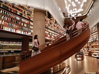 People visit TSUTAYA BOOKS in Xi'an, China, on September 13, 2024. On September 9, Xi'an TSUTAYA BOOKS issues a notice of closure and will c...