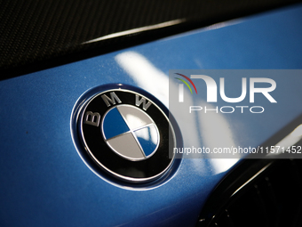 The BMW logo is seen during the Tuning Show Expo in Krakow, Poland, on September 8, 2024. (