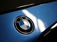 The BMW logo is seen during the Tuning Show Expo in Krakow, Poland, on September 8, 2024. (