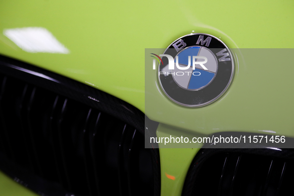 The BMW logo is seen during the Tuning Show Expo in Krakow, Poland, on September 8, 2024. 