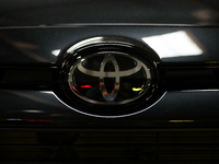 The Toyota logo is seen during the Tuning Show Expo in Krakow, Poland, on September 8, 2024. (