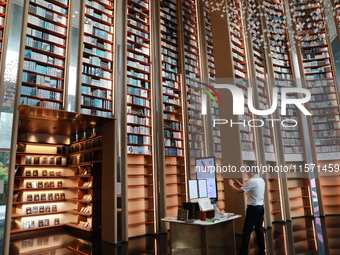 People visit TSUTAYA BOOKS in Xi'an, China, on September 13, 2024. On September 9, Xi'an TSUTAYA BOOKS issues a notice of closure and will c...