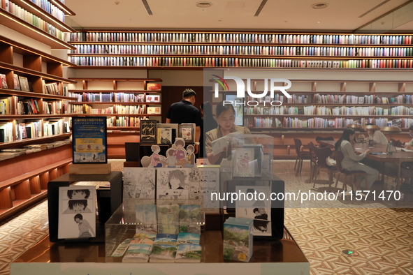 People visit TSUTAYA BOOKS in Xi'an, China, on September 13, 2024. On September 9, Xi'an TSUTAYA BOOKS issues a notice of closure and will c...