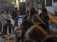 Iranian youths gather at Adrenaline Park in Tehran, Iran, on September 13, 2024. Amir Badri, an Iranian stuntman and award winner of the Scr...