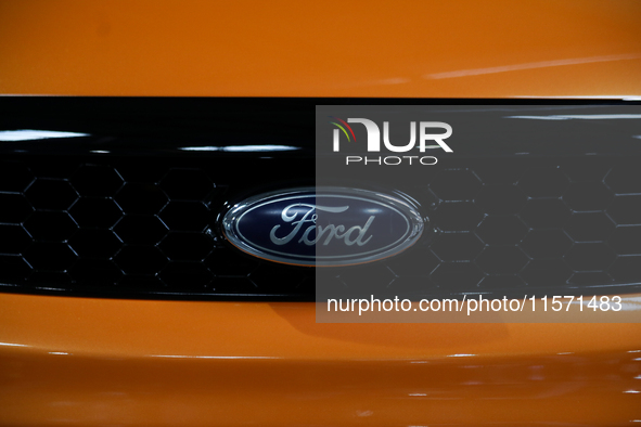 The Ford logo is seen during the Tuning Show Expo in Krakow, Poland, on September 8, 2024. 