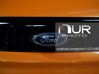 The Ford logo is seen during the Tuning Show Expo in Krakow, Poland, on September 8, 2024. (