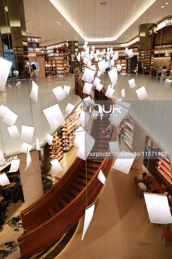 People visit TSUTAYA BOOKS in Xi'an, China, on September 13, 2024. On September 9, Xi'an TSUTAYA BOOKS issues a notice of closure and will c...