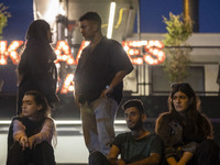 Iranian youths at Adrenaline Park in Tehran, Iran, on September 13, 2024. Amir Badri, an Iranian stuntman and award winner of the Screen Act...