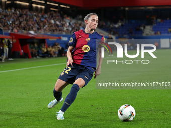 Ona Batlle plays during the match between FC Barcelona Women and Real Sociedad Women, corresponding to week 2 of the Liga F, at the Johan Cr...