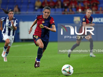 Aitana Bonmati plays during the match between FC Barcelona Women and Real Sociedad Women, corresponding to week 2 of the Liga F, at the Joha...