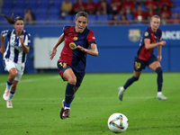 Aitana Bonmati plays during the match between FC Barcelona Women and Real Sociedad Women, corresponding to week 2 of the Liga F, at the Joha...