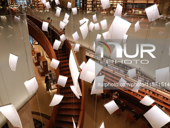 People visit TSUTAYA BOOKS in Xi'an, China, on September 13, 2024. On September 9, Xi'an TSUTAYA BOOKS issues a notice of closure and will c...