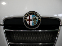 The Alfa Romeo logo is seen during the Tuning Show Expo in Krakow, Poland, on September 8, 2024. (