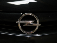 The Opel logo is seen during the Tuning Show Expo in Krakow, Poland, on September 8, 2024. (