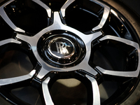 A car wheel with the Rolls-Royce logo is seen during the Tuning Show Expo in Krakow, Poland, on September 8, 2024. (