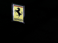 The Ferrari logo is seen during the Tuning Show Expo in Krakow, Poland, on September 8, 2024. (