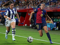 Patri Guijarro and Nerea Eizaguirre play during the match between FC Barcelona Women and Real Sociedad Women, corresponding to week 2 of the...