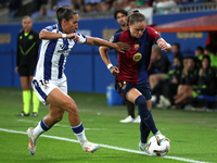 Ewa Pajor and Lucia Rodriguez play during the match between FC Barcelona Women and Real Sociedad Women, corresponding to week 2 of the Liga...