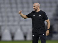 Al Sadd SC head coach Felix Sanchez Bas reacts during the Ooredoo Qatar Stars League 24/25 match between Al-Sadd SC and Umm Salal SC at Jass...