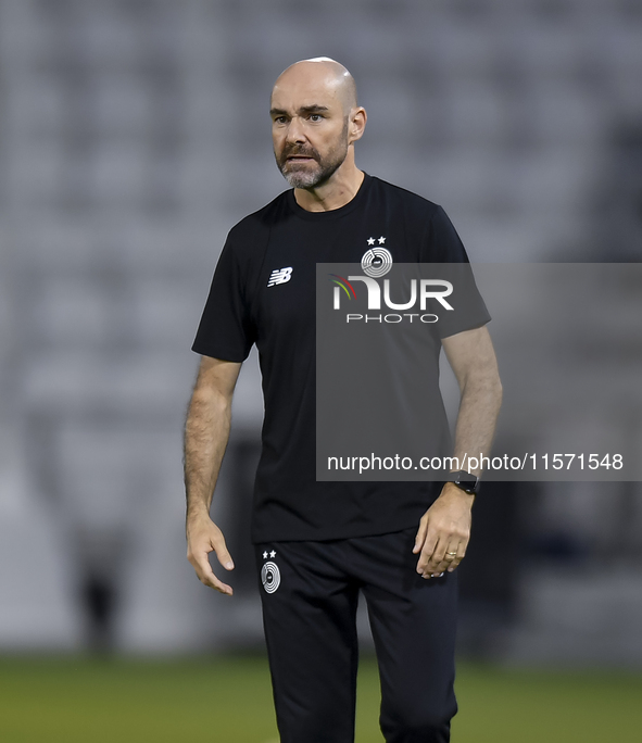 Al Sadd SC head coach Felix Sanchez Bas reacts during the Ooredoo Qatar Stars League 24/25 match between Al-Sadd SC and Umm Salal SC at Jass...