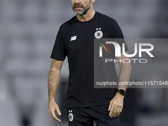 Al Sadd SC head coach Felix Sanchez Bas reacts during the Ooredoo Qatar Stars League 24/25 match between Al-Sadd SC and Umm Salal SC at Jass...