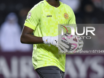 Umm Salal SC goalkeeper Landing Badji plays in the Ooredoo Qatar Stars League 24/25 match between Al-Sadd SC and Umm Salal SC at Jassim bin...