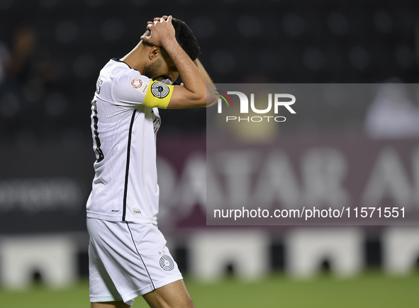 Hasan Khalid Alhaydos of Al Sadd SC plays in the Ooredoo Qatar Stars League 24/25 match between Al-Sadd SC and Umm Salal SC at Jassim bin Ha...