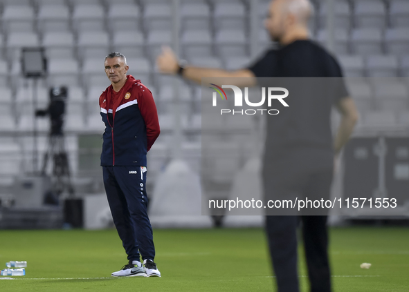 Umm Salal SC head coach Patrice Carteron reacts during the Ooredoo Qatar Stars League 24/25 match between Al-Sadd SC and Umm Salal SC at Jas...