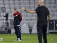 Umm Salal SC head coach Patrice Carteron reacts during the Ooredoo Qatar Stars League 24/25 match between Al-Sadd SC and Umm Salal SC at Jas...