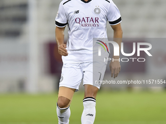 Mohammed Waad Albayati of Al Sadd SC plays in the Ooredoo Qatar Stars League 24/25 match between Al-Sadd SC and Umm Salal SC at Jassim bin H...