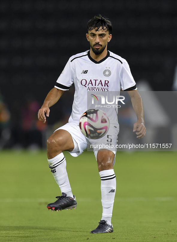 Tarek Salman of Al Sadd SC plays in the Ooredoo Qatar Stars League 24/25 match between Al-Sadd SC and Umm Salal SC at Jassim bin Hamad Stadi...