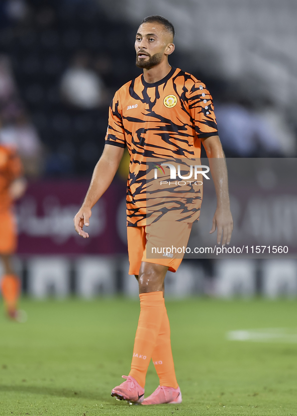 Khaled Abdelraouf Alzrigi of Umm Salal SC plays in the Ooredoo Qatar Stars League 24/25 match between Al-Sadd SC and Umm Salal SC at Jassim...