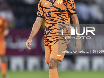 Khaled Abdelraouf Alzrigi of Umm Salal SC plays in the Ooredoo Qatar Stars League 24/25 match between Al-Sadd SC and Umm Salal SC at Jassim...