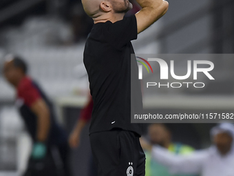 Al Sadd SC head coach Felix Sanchez Bas reacts during the Ooredoo Qatar Stars League 24/25 match between Al-Sadd SC and Umm Salal SC at Jass...