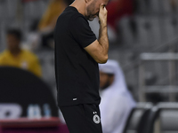 Al Sadd SC head coach Felix Sanchez Bas reacts during the Ooredoo Qatar Stars League 24/25 match between Al-Sadd SC and Umm Salal SC at Jass...