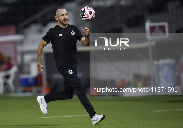 Al Sadd SC head coach Felix Sanchez Bas reacts during the Ooredoo Qatar Stars League 24/25 match between Al-Sadd SC and Umm Salal SC at Jass...