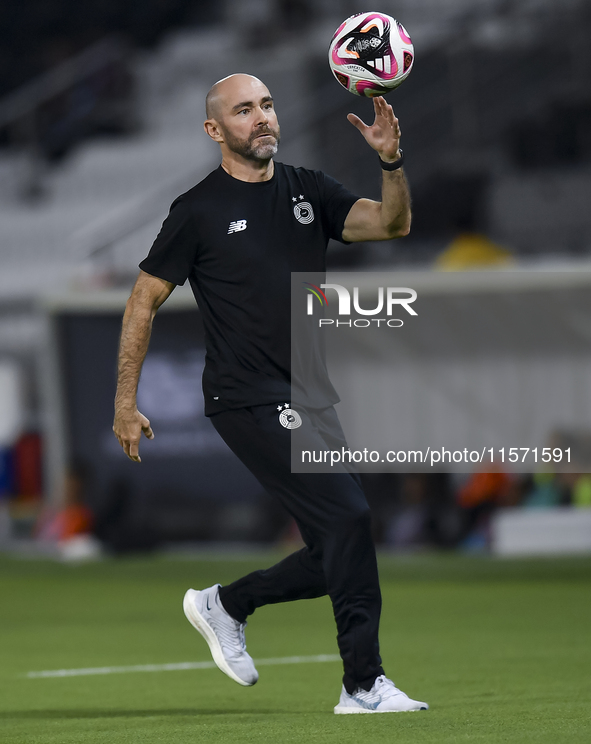 Al Sadd SC head coach Felix Sanchez Bas reacts during the Ooredoo Qatar Stars League 24/25 match between Al-Sadd SC and Umm Salal SC at Jass...