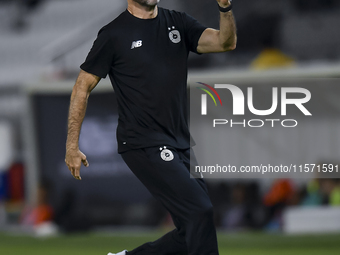 Al Sadd SC head coach Felix Sanchez Bas reacts during the Ooredoo Qatar Stars League 24/25 match between Al-Sadd SC and Umm Salal SC at Jass...