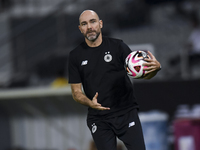 Al Sadd SC head coach Felix Sanchez Bas reacts during the Ooredoo Qatar Stars League 24/25 match between Al-Sadd SC and Umm Salal SC at Jass...