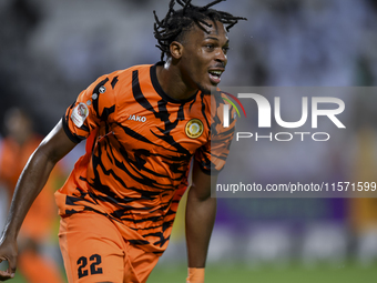 Edidiong Nigerian of Umm Salal SC celebrates after scoring the goal during the Ooredoo Qatar Stars League 24/25 match between Al-Sadd SC and...