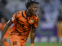 Edidiong Nigerian of Umm Salal SC celebrates after scoring the goal during the Ooredoo Qatar Stars League 24/25 match between Al-Sadd SC and...