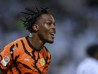 Edidiong Nigerian of Umm Salal SC celebrates after scoring the goal during the Ooredoo Qatar Stars League 24/25 match between Al-Sadd SC and...