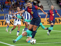 Alexia Putellas and Elena Lete play during the match between FC Barcelona Women and Real Sociedad Women, corresponding to week 2 of the Liga...