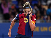 Alexia Putellas celebrates a goal during the match between FC Barcelona Women and Real Sociedad Women, corresponding to week 2 of the Liga F...