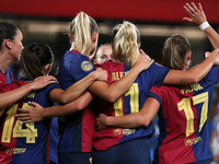 Alexia Putellas celebrates a goal during the match between FC Barcelona Women and Real Sociedad Women, corresponding to week 2 of the Liga F...