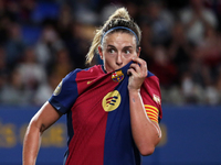 Alexia Putellas celebrates a goal during the match between FC Barcelona Women and Real Sociedad Women, corresponding to week 2 of the Liga F...